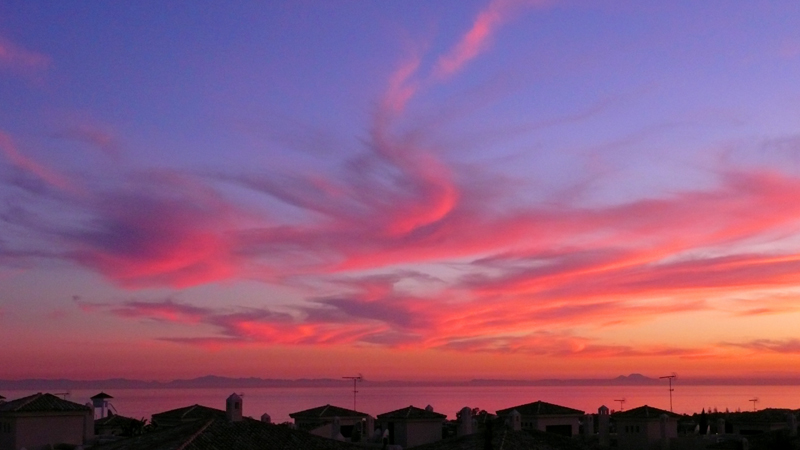 Sunset from Marbella over African coast October 2009