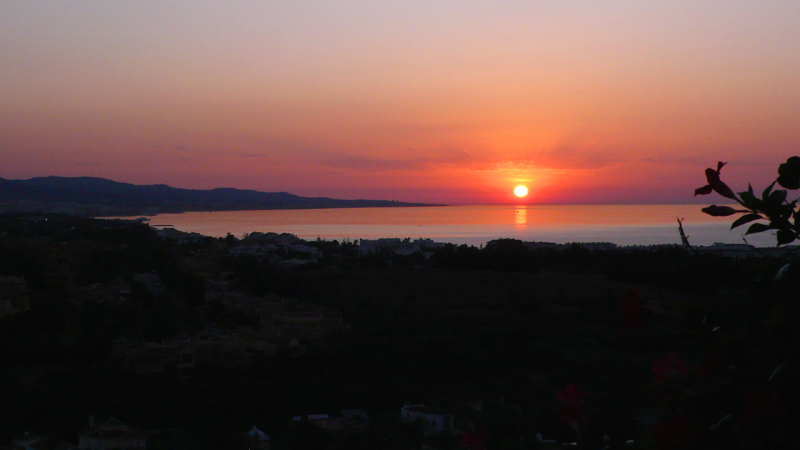 Sunrise over the bay of Marbella