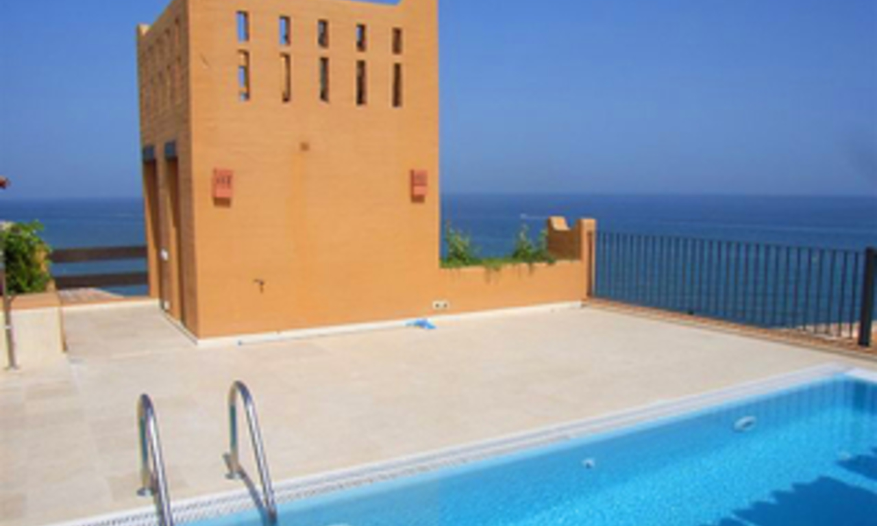 Beachfront luxury penthouse apartment for sale, on the New Golden Mile, between Marbella and Estepona 0