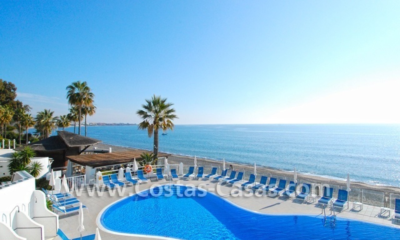 Frontline beach detached villa for sale on gated beachfront complex, Marbella - Estepona 0