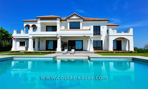 Contemporary Andalusian style luxury villa for sale at Golf Resort between Marbella and Estepona 