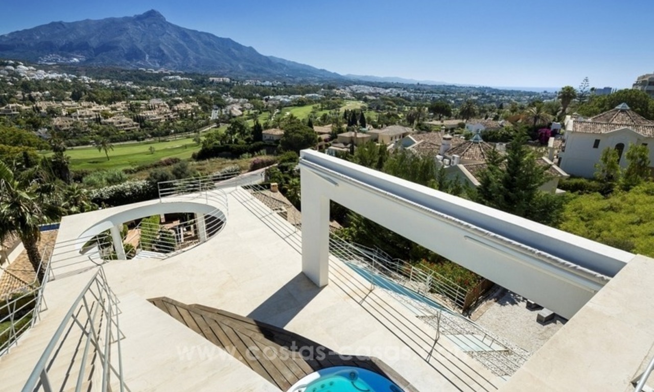 For Sale in Nueva Andalucia, Marbella: Designer Villa with panoramic golf, mountain and sea views 4