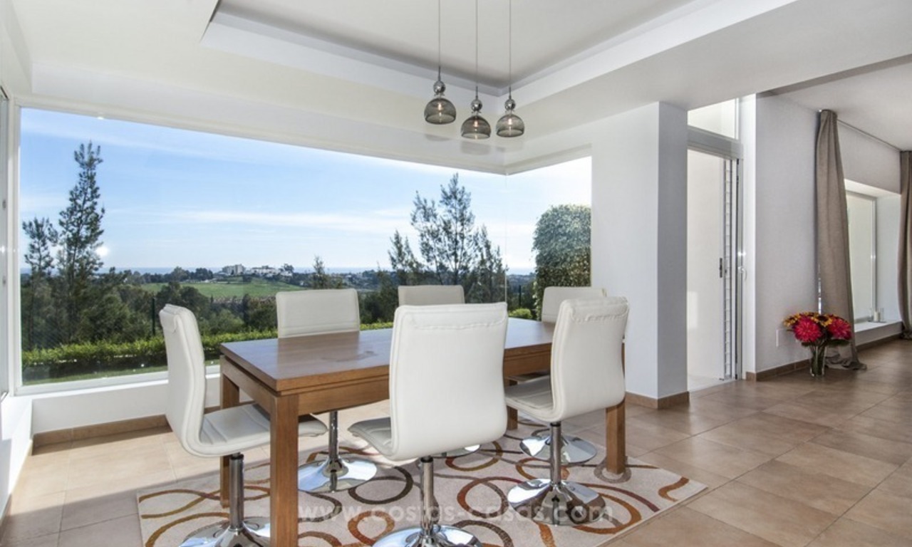 Front line golf, modern style villa for sale in Marbella - Benahavis with spectacular views to the sea, golf and mountains 19