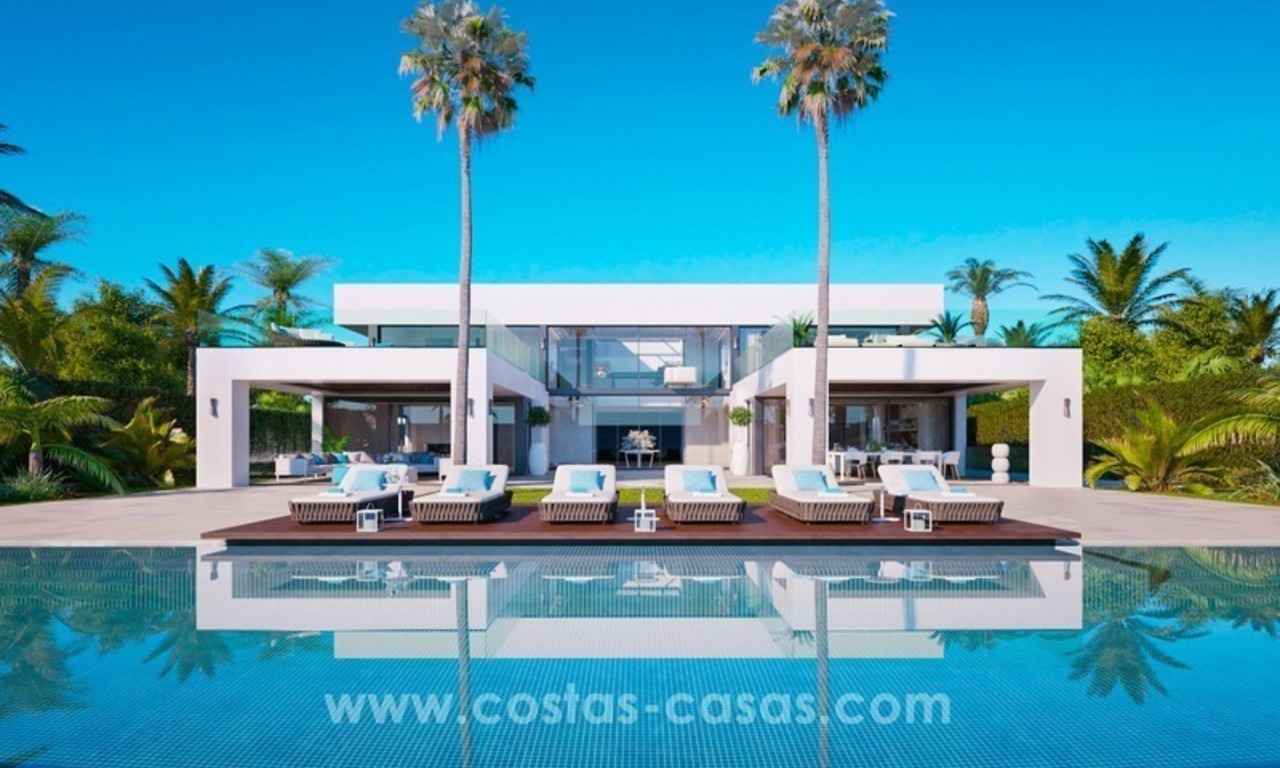 Front Line Beach Newly Constructed Contemporary Villa for sale on the New Golden Mile, Marbella - Estepona 0
