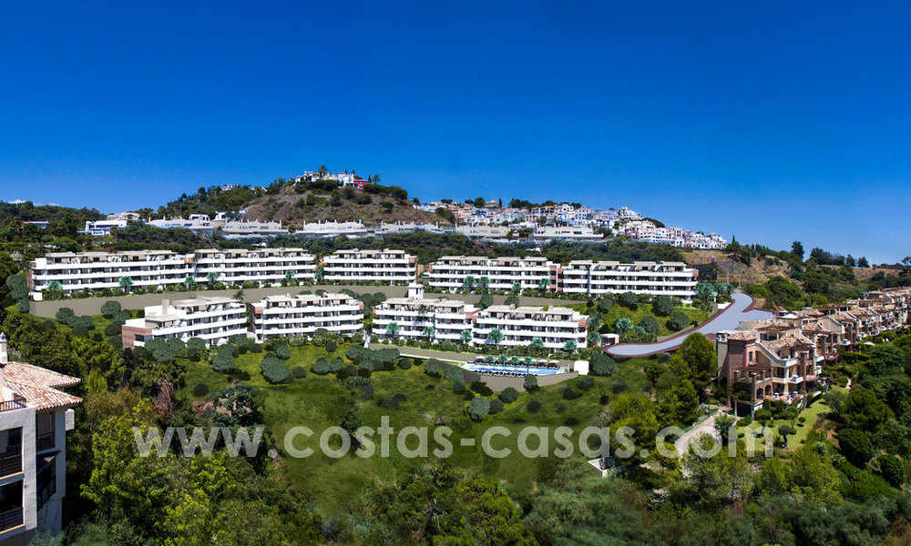 New modern apartments for sale in Benahavis - Marbella with golf and sea views. Key ready. 7320