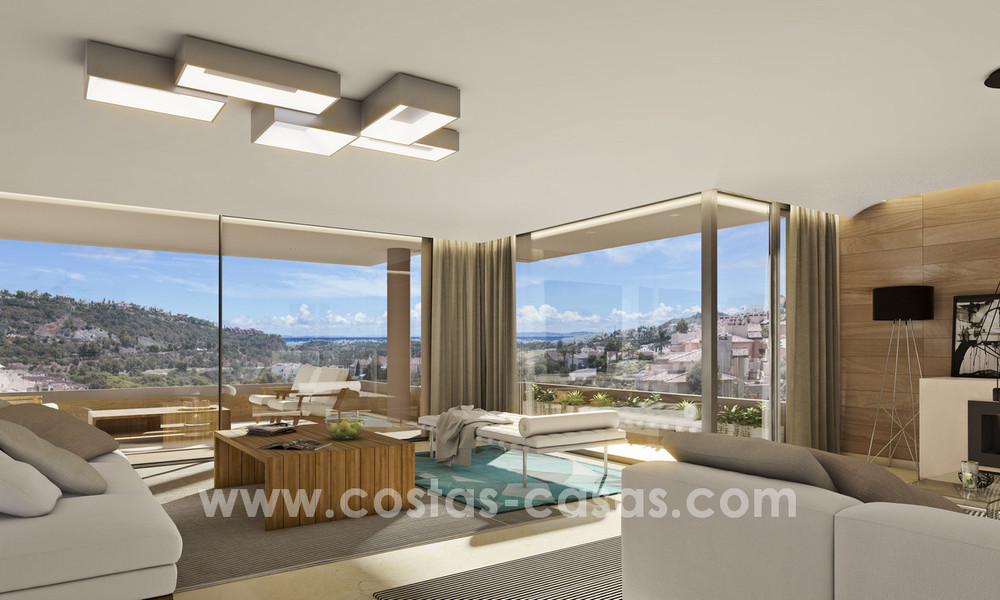 New modern apartments for sale in Benahavis - Marbella with golf and sea views. Key ready. 7362