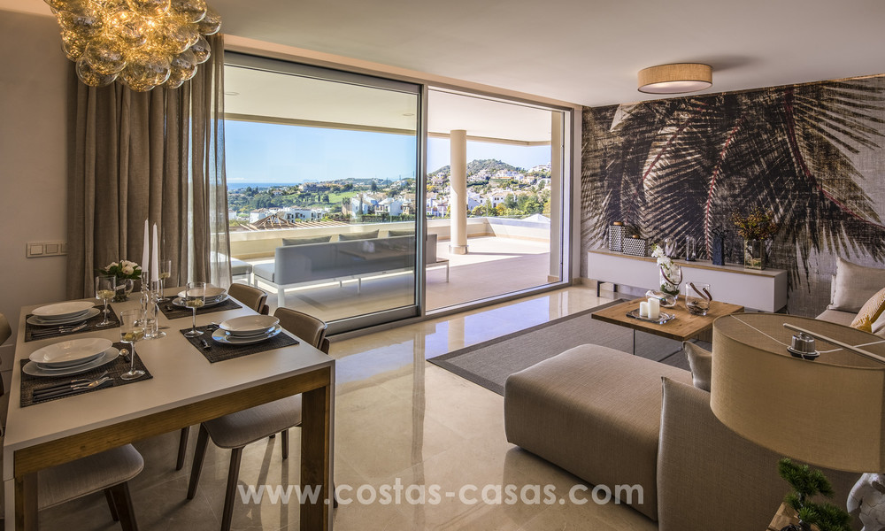 New modern apartments for sale in Benahavis - Marbella with golf and sea views. Key ready. 7354