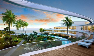 Spectacular modern luxury frontline beach apartments for sale in Estepona, Costa del Sol. Ready to move in. 3823 