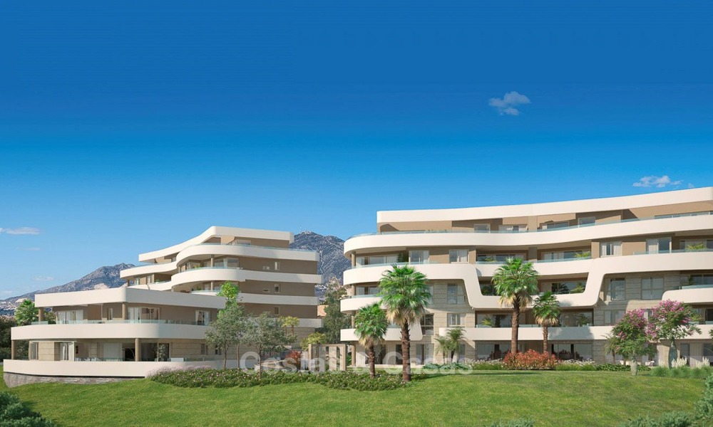 New Beachfront Modern Apartments for sale in Mijas Costa. Completed! Last and best unit! Penthouse with huge terrace with private plunge pool. Frontline. 1315