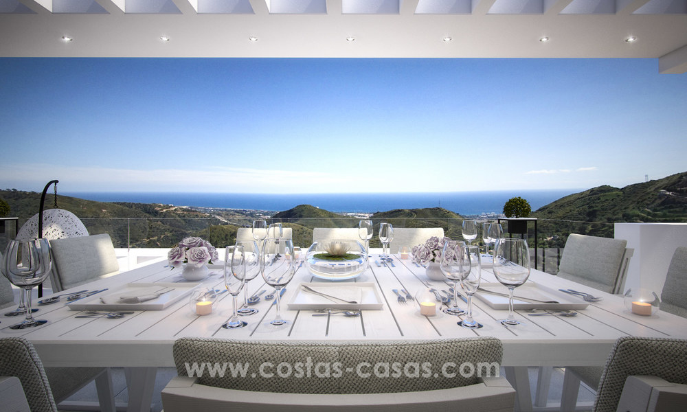 Modern-contemporary luxury apartments with marvellous sea views for sale, short drive to Marbella centre. 4918
