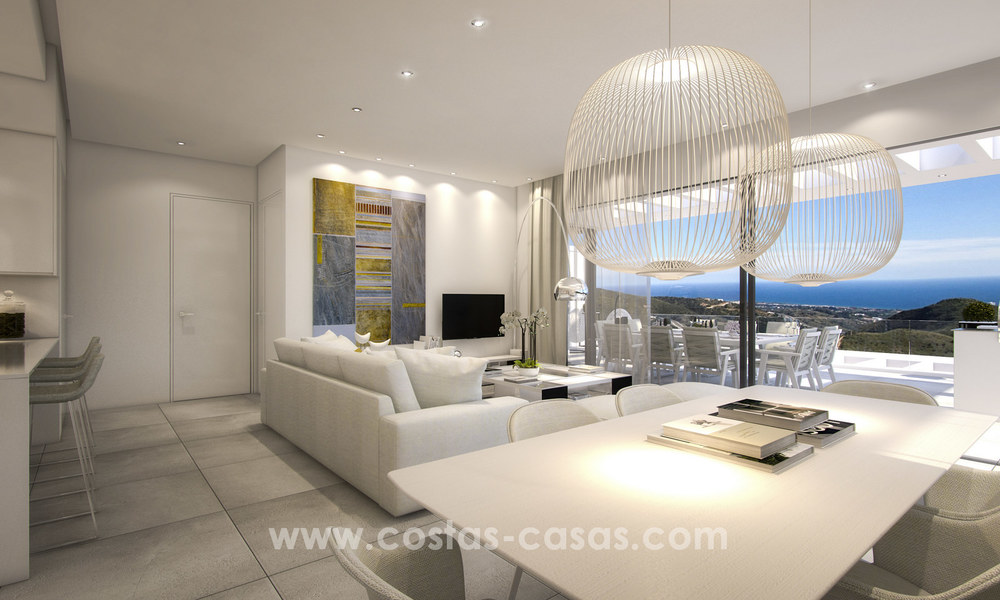 Modern-contemporary luxury apartments with marvellous sea views for sale, short drive to Marbella centre. 4927