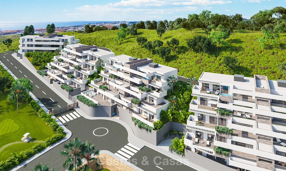 New modern frontline golf apartments for sale, La Cala de Mijas, Costa del Sol 5701