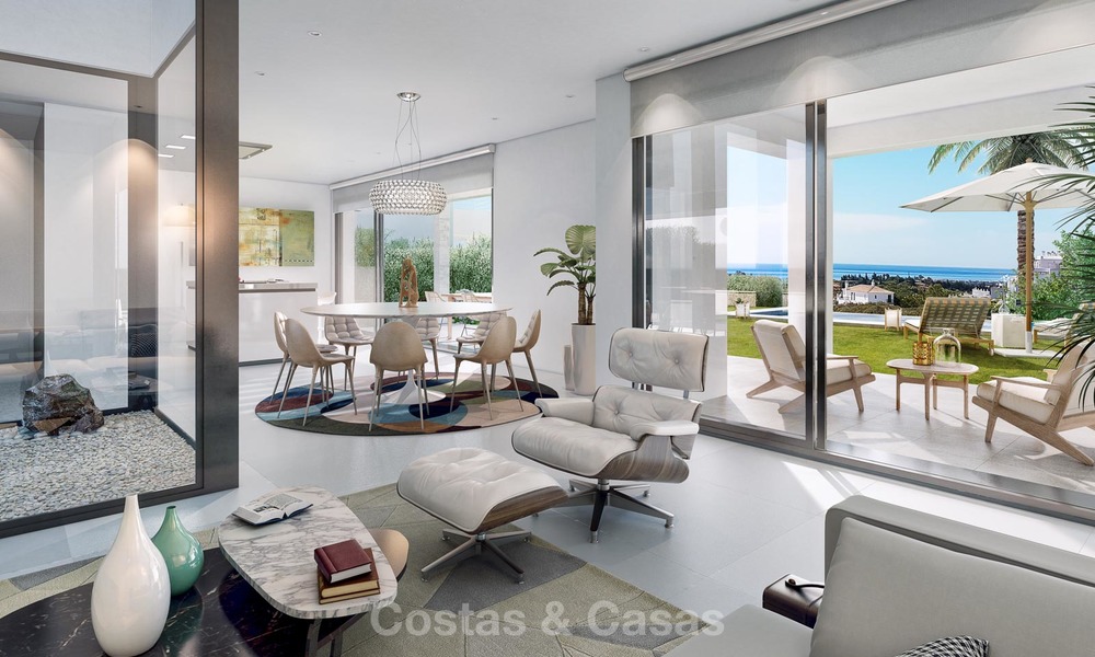 Last villa! Fully furnished. New modern luxury villas for sale on a golf resort, with sea and golf views, New Golden Mile, Marbella - Estepona 5796