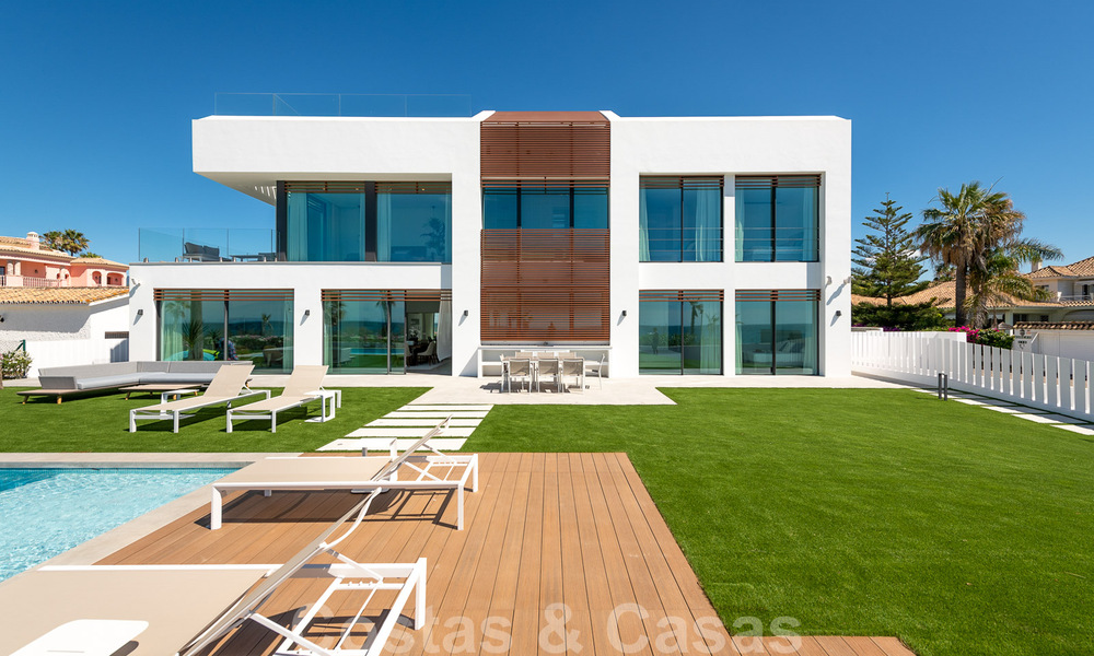 Unique ultra-modern beach front designer villa for sale, New Golden Mile, Marbella - Estepona. Ready to move in. 34249