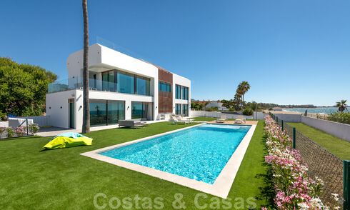 Unique ultra-modern beach front designer villa for sale, New Golden Mile, Marbella - Estepona. Ready to move in. 34253