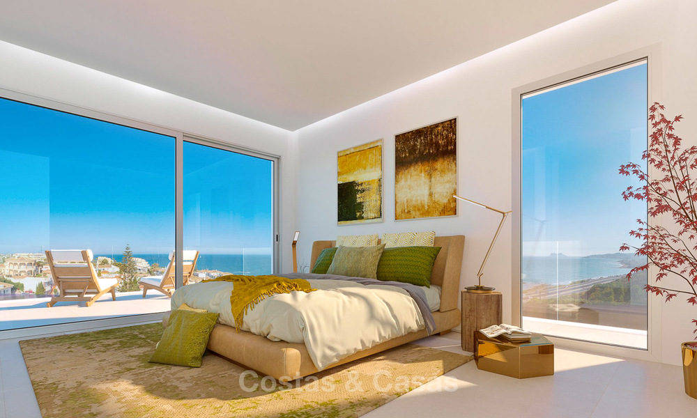 Stunning new contemporary-style townhouses with sea views for sale, in a prestigious resort - Mijas Costa, Costa del Sol 7621