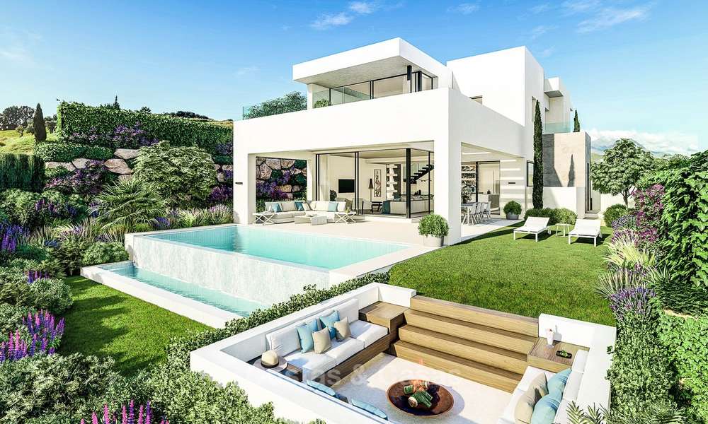 Beautiful, modern and luxurious first line golf villas with panoramic sea and mountain views for sale, Estepona 7927