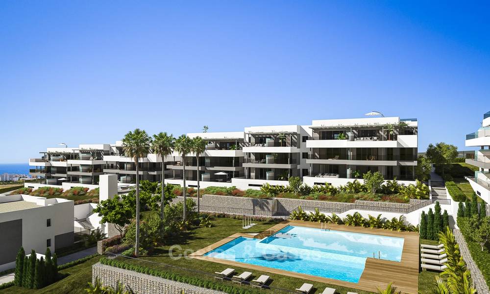 Brand new modern luxury apartments with sea views for sale, Estepona centre. 9190