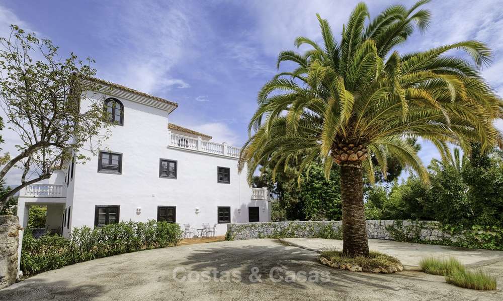 Charming traditional style villa with sea and mountain views for sale in El Madroñal, Benahavis, Marbella 12621