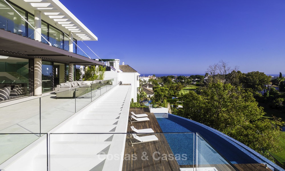 Brand new modern luxury villa with golf and sea views for sale, ready to move into, in a posh golf resort in Nueva Andalucia, Marbella - Benahavis 13260