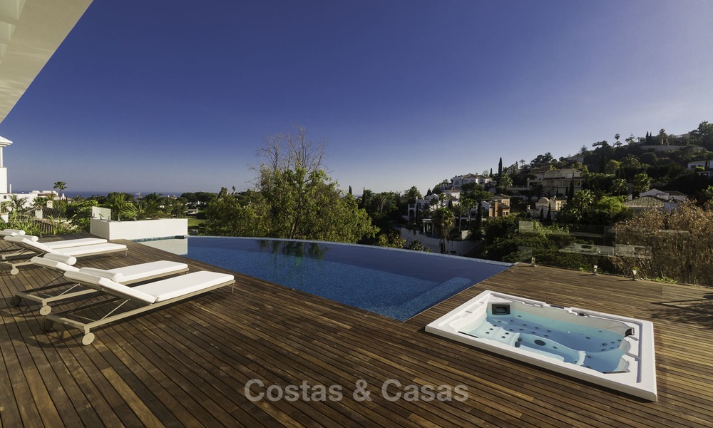 Brand new modern luxury villa with golf and sea views for sale, ready to move into, in a posh golf resort in Nueva Andalucia, Marbella - Benahavis 13268