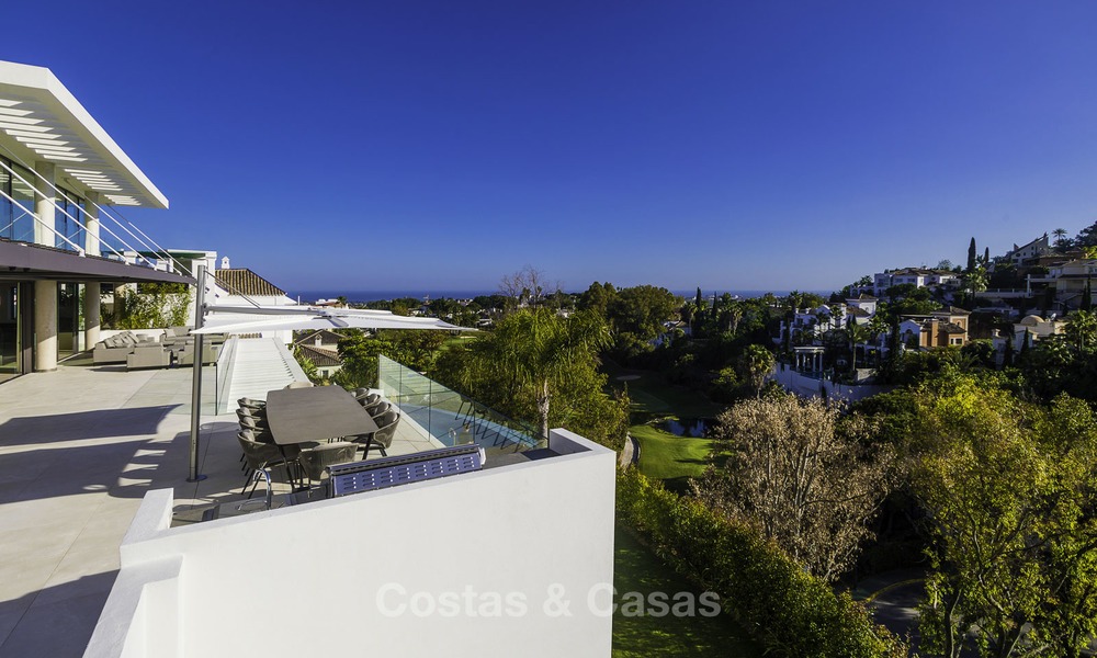 Brand new modern luxury villa with golf and sea views for sale, ready to move into, in a posh golf resort in Nueva Andalucia, Marbella - Benahavis 13271