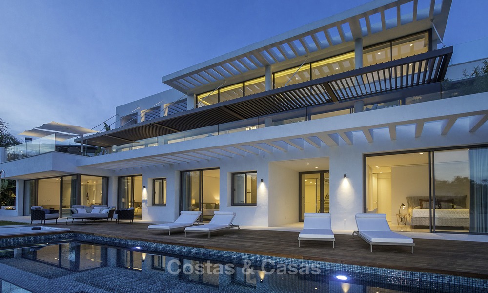 Brand new modern luxury villa with golf and sea views for sale, ready to move into, in a posh golf resort in Nueva Andalucia, Marbella - Benahavis 13295