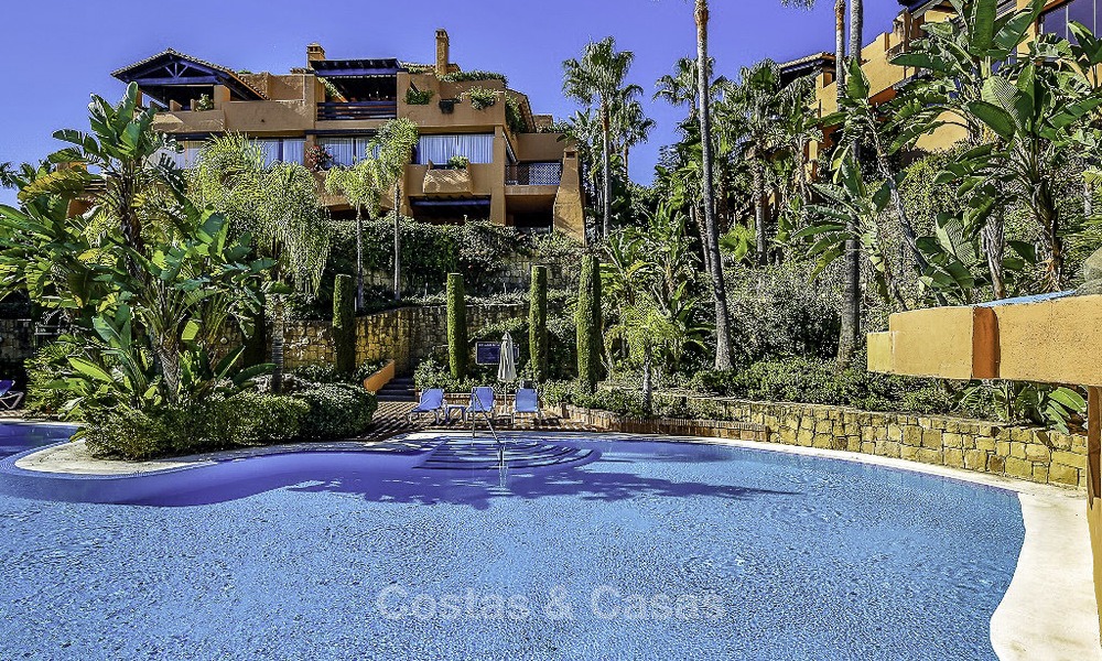 Attractive spacious garden apartment for sale in a prestigious Sierra Blanca complex on the Golden Mile in Marbella 14404