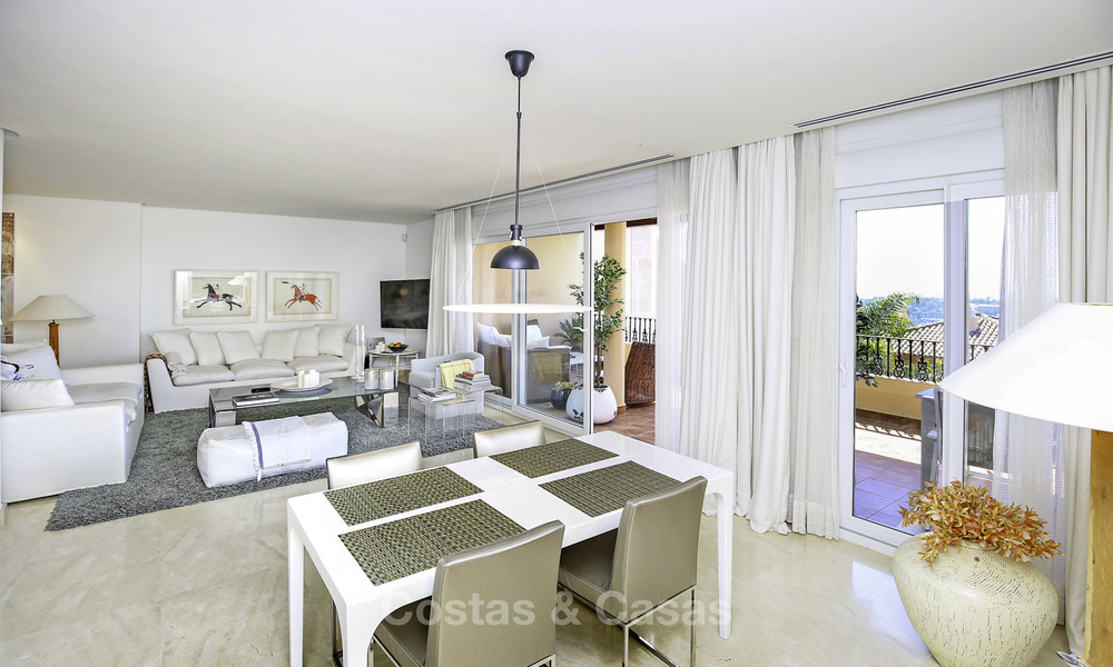 Spacious penthouse apartment with stunning sea views for sale in luxury complex in the Golf Valley, Nueva Andalucia, Marbella 17465