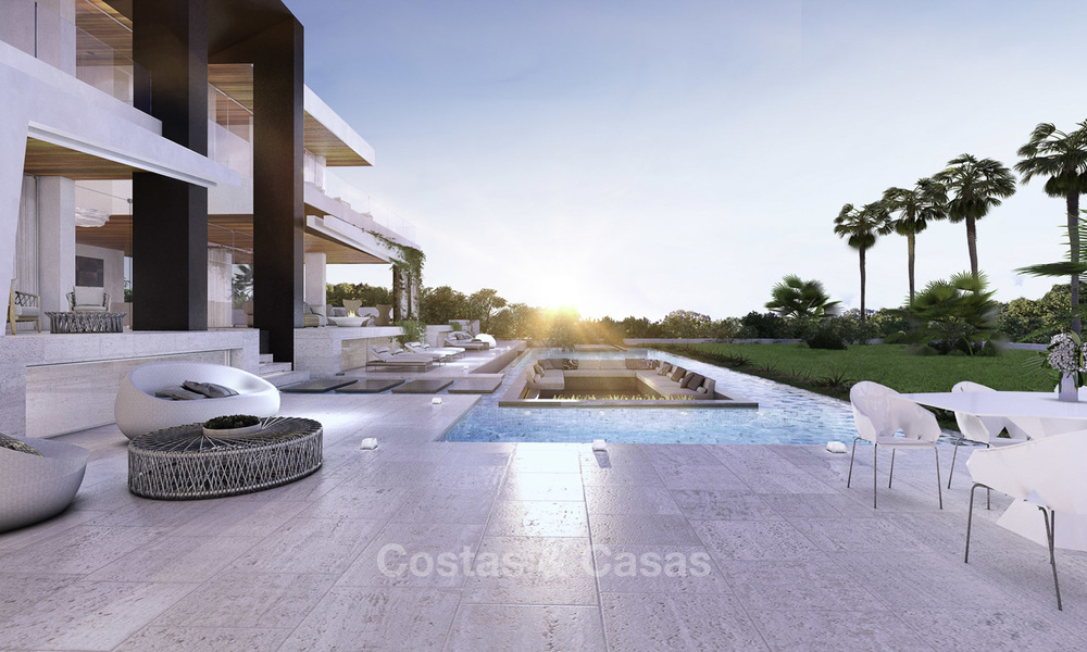 Impressive contemporary style luxury villa with golf views for sale in an upscale, quiet urbanisation between Marbella and Estepona 15284