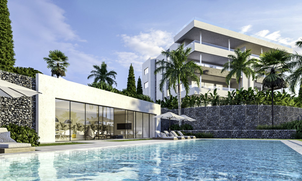 New deluxe contemporary townhouses for sale, front line golf, with stunning sea and golf views, East Marbella 16732