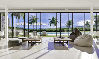 New deluxe contemporary townhouses for sale, front line golf, with stunning sea and golf views, East Marbella 16735 