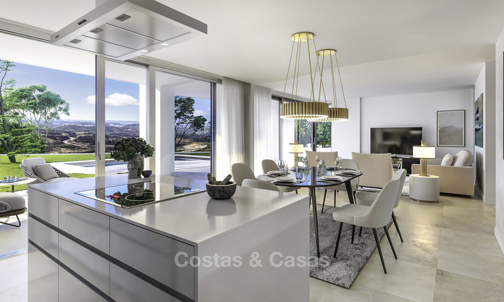 New deluxe contemporary townhouses for sale, front line golf, with stunning sea and golf views, East Marbella 16742