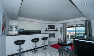 Hip, fully furnished and modernized penthouse apartment for sale, first line in the marina of Puerto Banus, Marbella 28242 