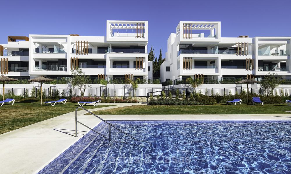 Brand new, move-in ready, modern garden apartment for sale, walking distance to the beach and amenities, between Marbella en Estepona 16965