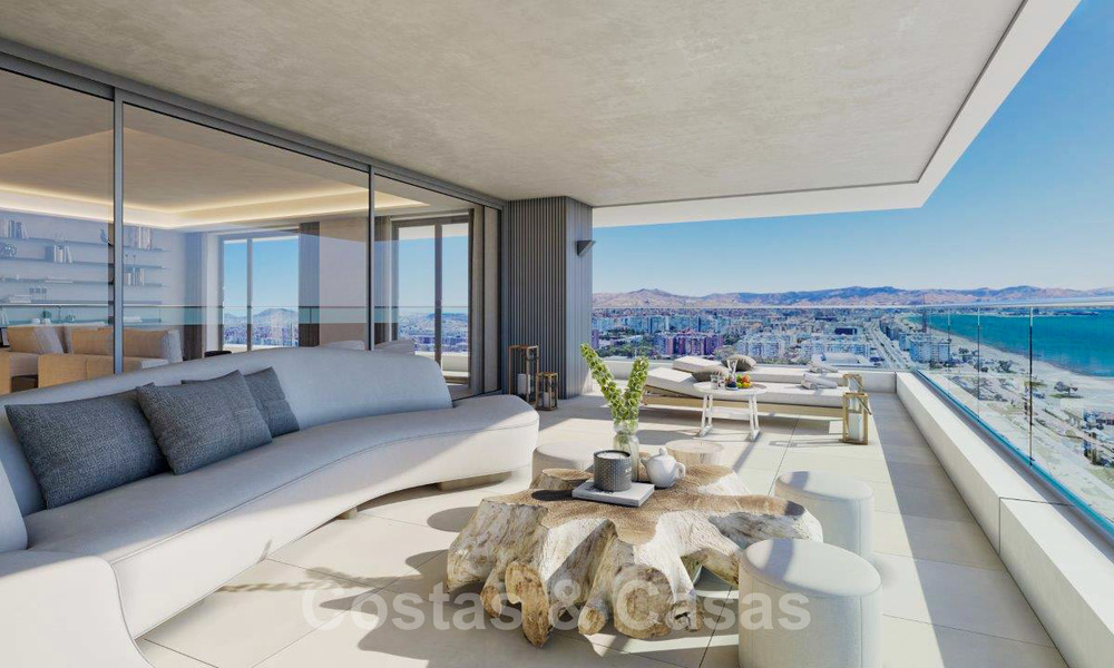 Innovative contemporary luxury apartments for sale in an impressive new beachfront complex in Malaga city 20415