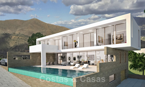 New built contemporary luxury villa with panoramic mountain and sea views for sale, East Marbella 19890