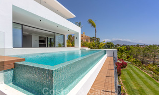 SOLD. Super luxurious contemporary villa with sea and mountain views for sale in the Golden Triangle of Benahavis, Estepona, Marbella 25441 