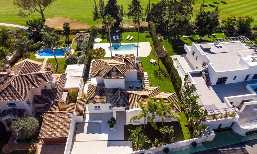 Majestic, completely renovated trendy Spanish villa for sale, frontline golf in Nueva Andalucia, Marbella 21352