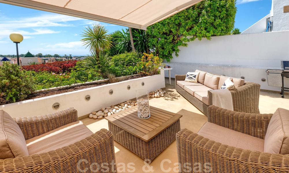 Renovated in contemporary style, duplex apartment for sale with sea views on the New Golden Mile between Marbella and Estepona 24730