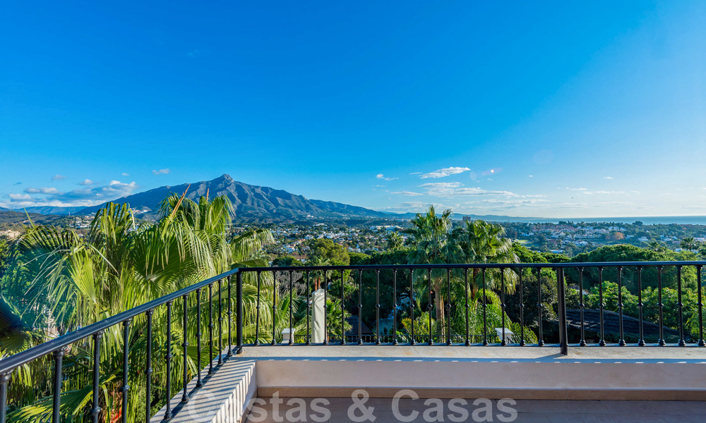 Large luxury villa for sale with stunning panoramic views over the golf valley, the mountains and the Mediterranean Sea in Nueva Andalucia, Marbella 24995