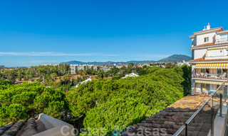 Beautiful renovated penthouse apartment for sale, in a second line beach complex in Puerto Banus, Marbella. Significant price reduction! 25409 