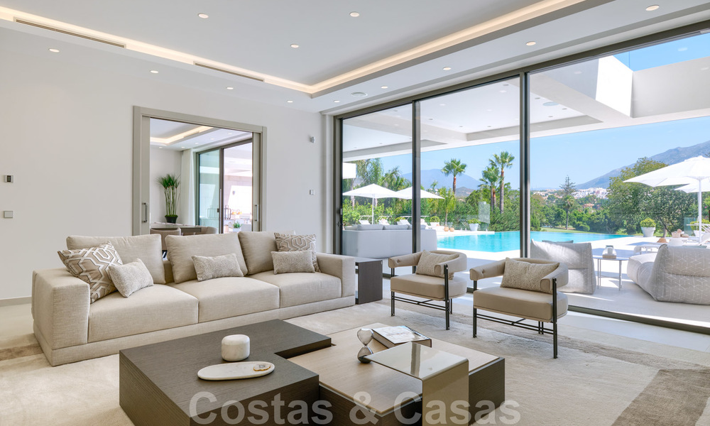 Exclusive new modern villa for sale, directly on the Las Brisas golf course in the Golf Valley of Nueva Andalucia, Marbella 27449