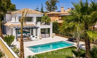 Ready to move in contemporary Mediterranean villa with sea views for sale at a short walking distance to the beach and all amenities, beach side Elviria in Marbella 27544 