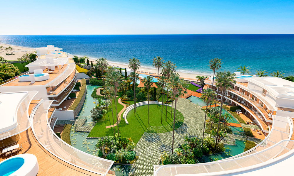 Spectacular modern luxury beachfront penthouses for sale in Estepona, Costa del Sol. Ready to move in. Promotion! 27808