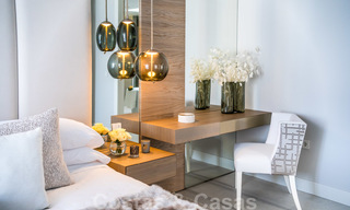 Ready to move in modern luxury front line beach villa for sale in an exclusive complex in Estepona, Costa del Sol 28214 