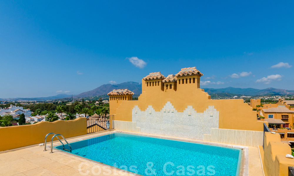 Spectacular penthouse with private pool and panoramic sea views in a frontline beach luxury development for sale, New Golden Mile, Marbella - Estepona 34087