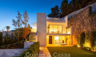 Modern Mediterranean design villa for sale with panoramic sea views in Cascada de Camojan, Golden Mile, Marbella 34325 