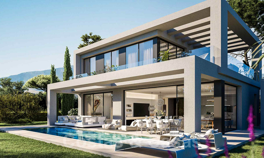 Modern new build villas for sale with panoramic sea views, in a gated resort with clubhouse and amenities in Marbella - Benahavis 34339