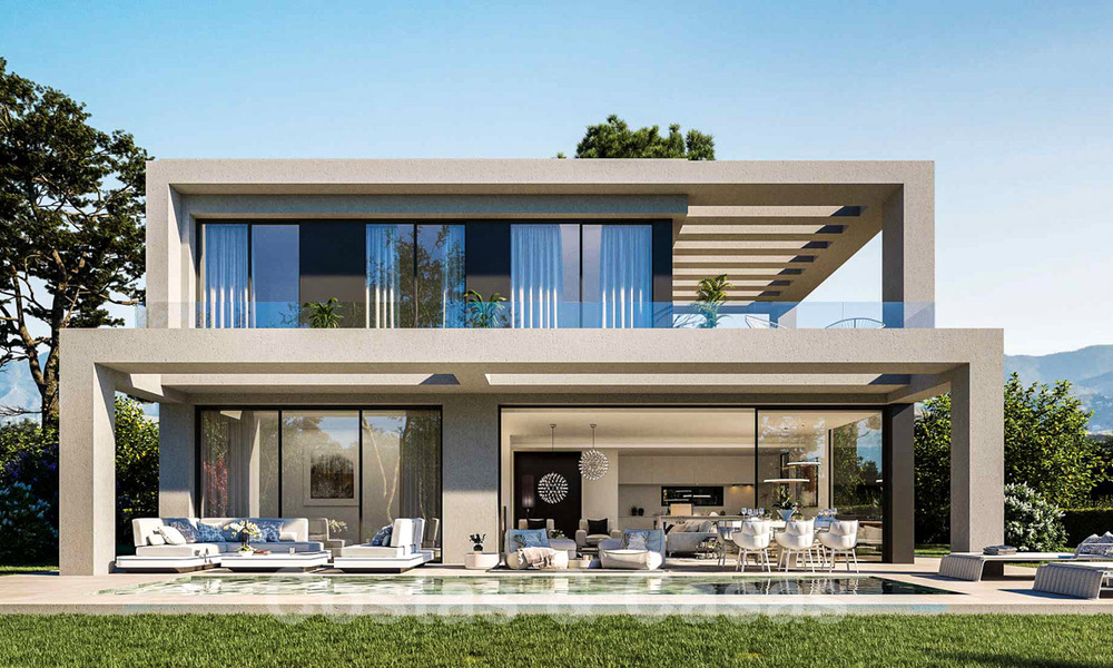 Modern new build villas for sale with panoramic sea views, in a gated resort with clubhouse and amenities in Marbella - Benahavis 34340